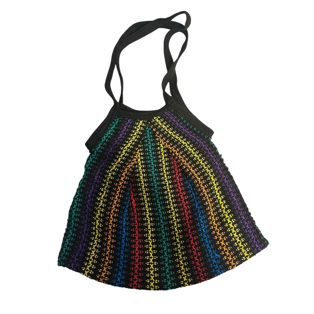 Vintage Urban Outfitters Crocheted Rainbow Hobo Bag‎